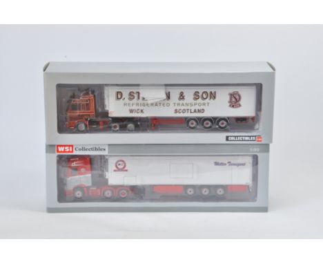 Duo of WSI 1/50 Scale Diecast Truck Models. Wick Scotland and Wetter Transport. These are Highly Detailed Premium Truck Colle