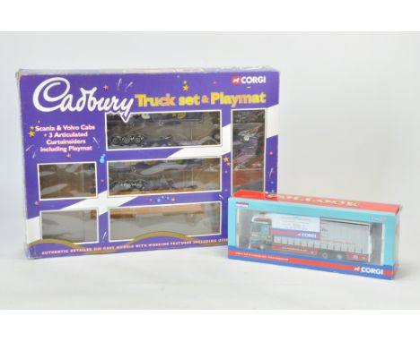 Corgi Cadbury Truck Set and Playmat plus Corgi Pollock 1/50 Scale Truck. Both A in A / B to C Boxes. (2)