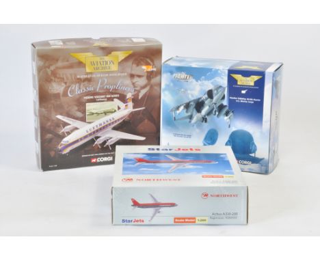 Duo of Corgi Model Aircraft Replicas plus one other. A in A / B Boxes. (3)