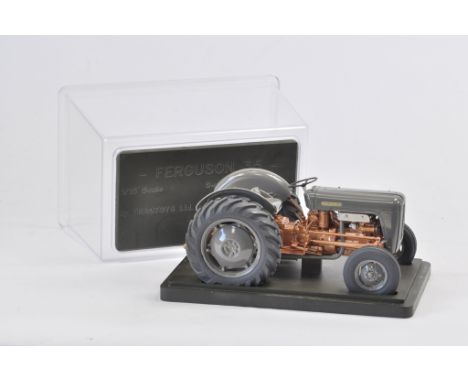 Tractoys for G&M Farm Models 1/16 Scale Ferguson FE 35 T.V.O Grey/Gold Tractor. Part of the Now Hard to Find and Sold Out Lim