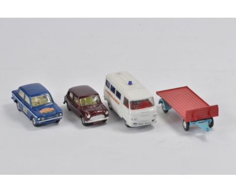 A group of unboxed diecast to include Corgi No. 328 Hillman Imp "Rallye Monte Carlo" - blue, off-white interior, spun hubs, r