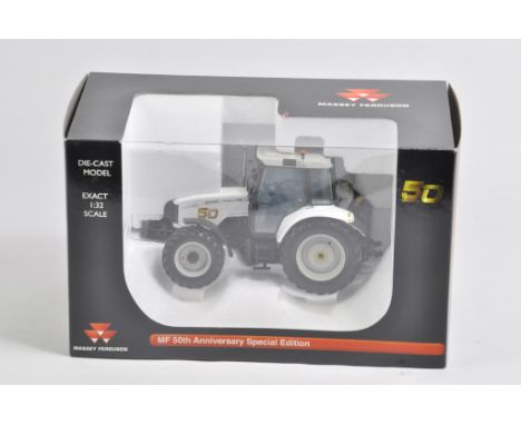 Scarce Universal Hobbies 1/32 Scale Massey Ferguson 50th Anniversary White Edition Tractor. A in A box.