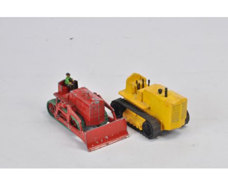 Scarce Moko Bulldozer with Driver. (Repro Tracks, but still C). Plus Joal Crawler Tractor / Bulldozer (Repainted). 