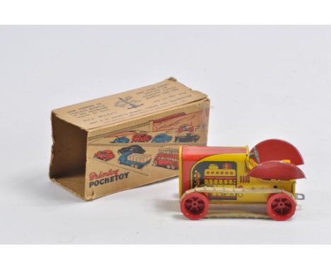 Scarce Wells Brimtoy Tin Plate Tracked Crawler Tractor. Generally B. Untested. Box is E / D. 