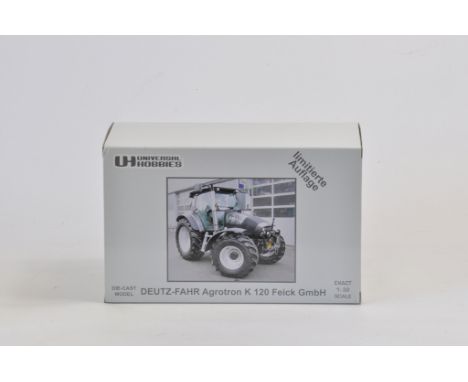 Universal Hobbies 1/32 Scale Deutz Agrotron K 120 Feick GmbH Limited Edition Tractor. 2050 pcs. Commissioned by Weise Toys. H