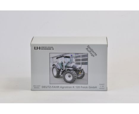 Universal Hobbies 1/32 Scale Deutz Agrotron K 120 Feick GmbH Limited Edition Tractor. 2050 pcs. Commissioned by Weise Toys. H