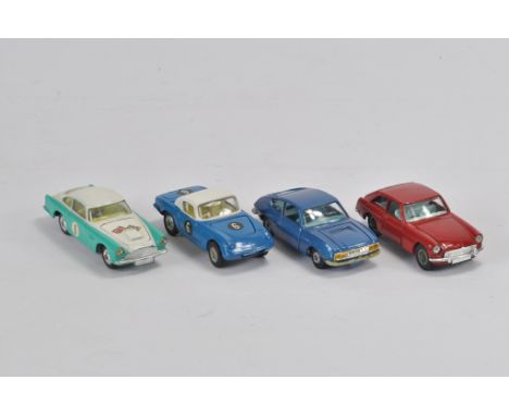 A group of unboxed diecast to include Corgi No. 309 Aston Martin DB4 "Competition Model" white, turquoise, lemon interior, sp