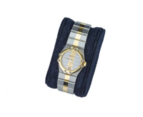 CHOPARD. 'St Moritz'. A lady's yellow gold and steel wristwatch. circa 1980. Model no. 8024. Reference. SM16851. The two tone