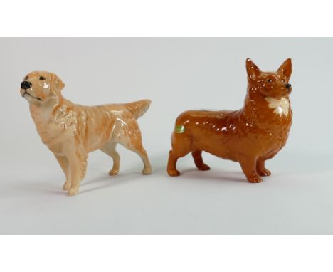 Beswick tan corgi 1299 and Retriever 2287 (2) : 