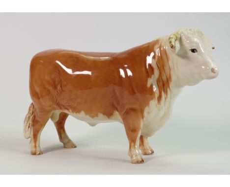 Beswick early Hereford bull 949: in light chestnut colour. 