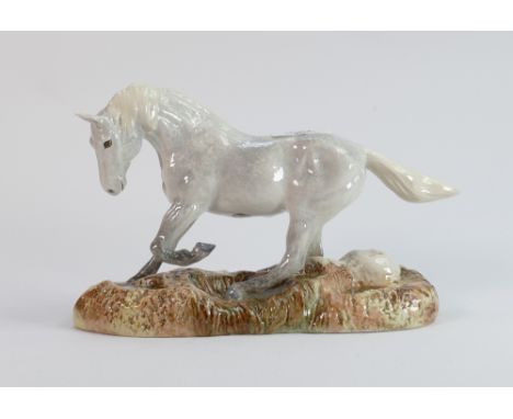 Beswick Camargue grey horse on ceramic base: stamped 2005 to base 