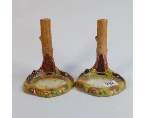 Beswick Beatrix Potter tree trunk lamp bases (2) 