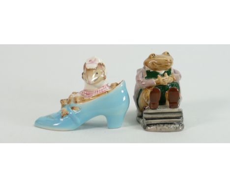 Beswick Beatrix Potter figures: The OLd Woman who lived in a shoe BP2 and Mr Jackson BP3B. (2) 