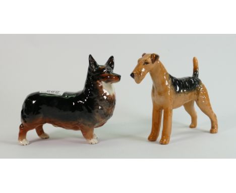 Beswick Corgi 1299 and Airedale Terrier 962 (2): 