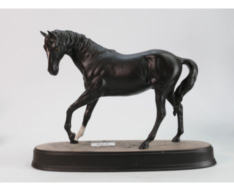 Beswick model of black beauty on ceramic base: 