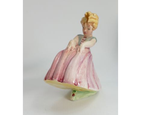 Beswick figure of a girl holding dress in wind 390: light pink colourway. 