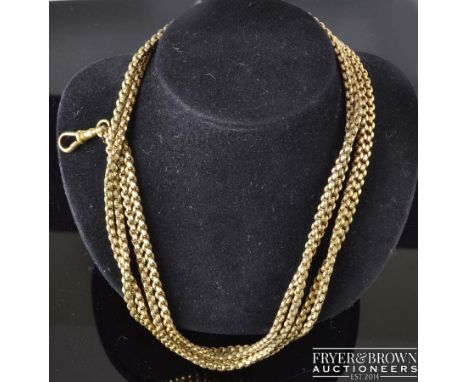 An antique pinchbeck long chain, c1880