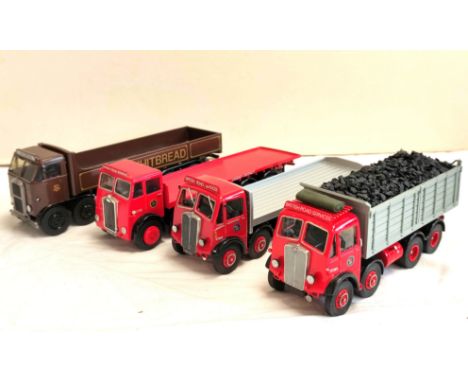 Four diecast 1.48 scale vehicles likely by Asam models to include BRS 8 wheel flatbed lorry, coal tipper, etc. (4) 