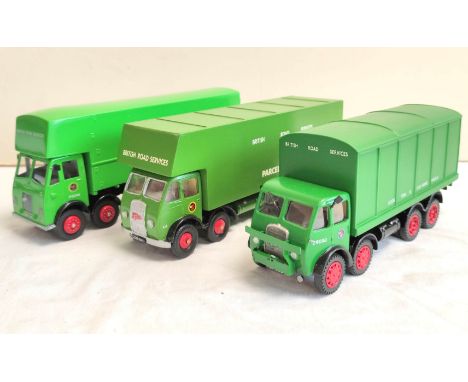 Three diecast 1.48 scale BRS vehicles likely by Asam models to include 8 wheel flatbed Bradford Parcels lorry etc. (3) 