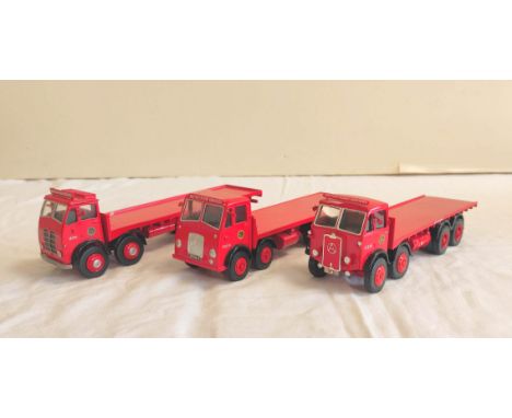 Three diecast 1.48 scale vehicles likely by Asam models to include BRS Atkinson 8 wheel flatbed lorry etc. (3) 