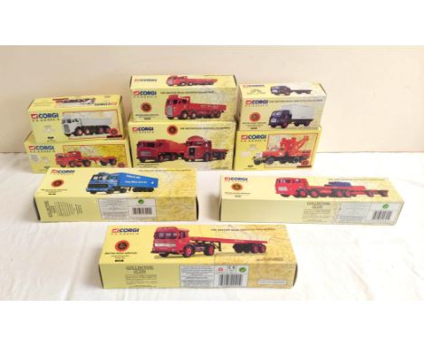 Corgi. ' British Road Services '. Nine boxed 1:50 scale diecast model sets to include ERF V Type Dropside Lorry 10101, Ford T