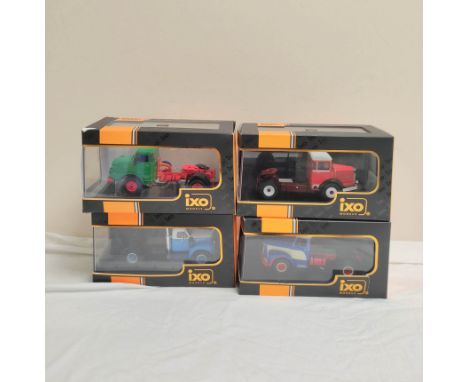 IXO Models. Group of boxed 1.43 scale model wagons to include Mack B 61 1953 TR053, Bernard 150 MB 1951 TR028, Man 19.280H 19