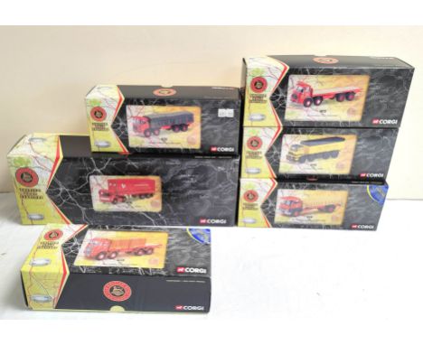 Corgi British Road Services. Six boxed limited edition 1:50 scale diecast model sets to include AEC Mercury Tilt Trailer 2220