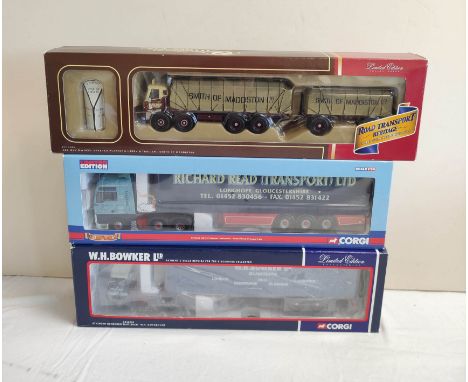 Corgi. Three limited edition boxed 1:50 scale diecast model haulage vehicles. To include ERF ECT Olympic Curtainside "Richard