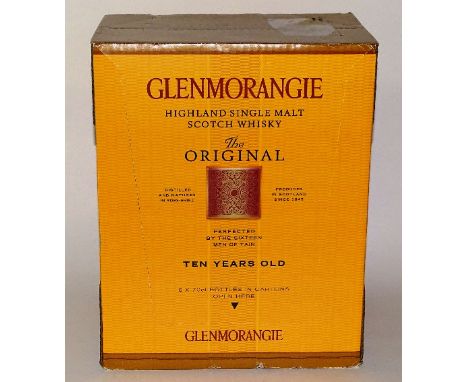 Six bottles of Glenmorangie 'The Original' 10 years old Highland single malt scotch whisky, 70cl, in sealed box (6)