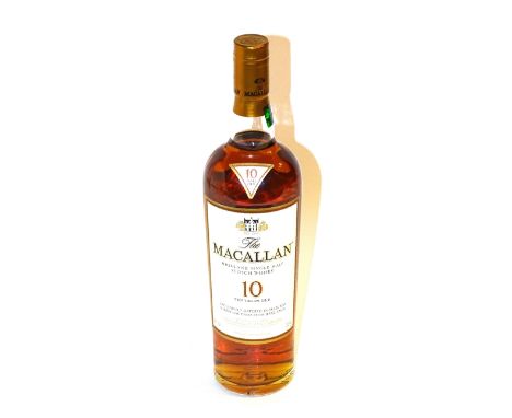 The Macallan 10 years old Highland single malt scotch whisky, exclusively matured in selected sherry oak casks