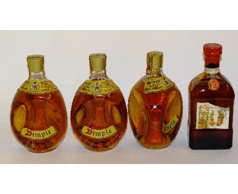 Three bottles of Dimple old blended scotch whisky circa 1960's, 70% proof, 26 2/3 fl ozs, boxed, also with 'Ye Auld Town' Anc