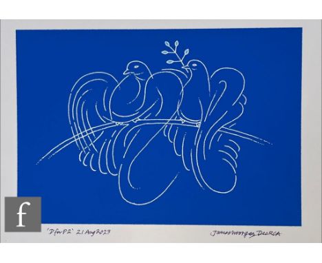 James Morgan Des. RCA (fine artist) - Blue photographic inkjet print, 290mm x 200mm, framed and glazed, 330mm x 240mm. 