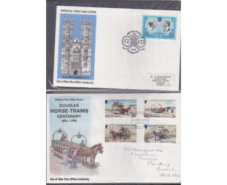Isle of Man 1973-85 First Day Covers in album. Nice lot (44).