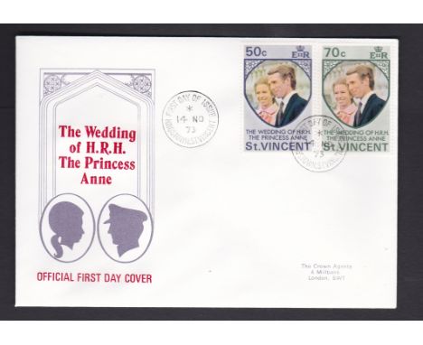 Wheles Ace Commonwealth Omnibus Issues 1973 Royal Wedding First Day Cover Collection (6) Each in Wheles Special albums - and 