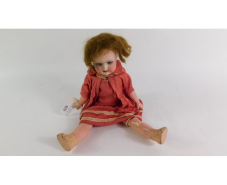 A Heubach Kopplesdorf bisque head doll, 250-6/0, 38cm high.