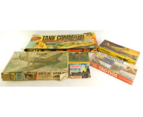 An Ideal Tank Command Battle Action Game., Marx Stratogate., HP Gibson &amp; Sons Try Tatics Game., an Airfix Superkits Spitf