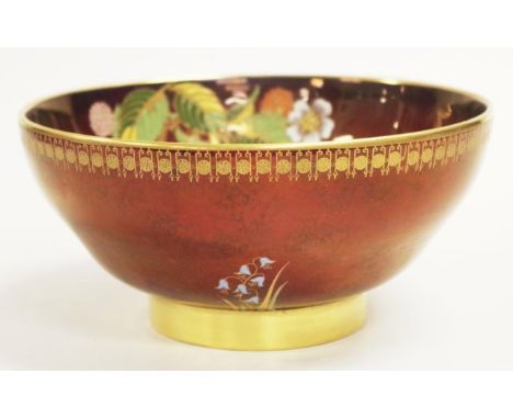 Carlton Ware 'Rouge Royale' serving bowl dragon fly and spider web pattern, marked to base, (diameter 20cm approx).