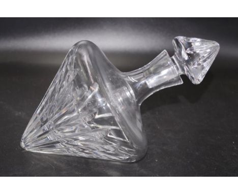 Stuart conical form crystal spirit decanter (height 28cm approx).