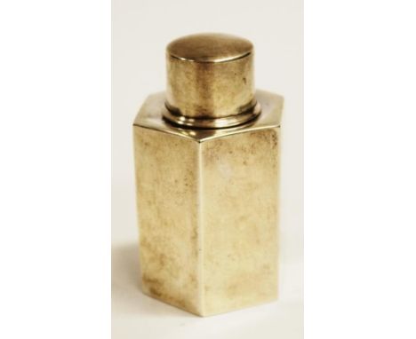 George V Sterling silver miniature tea caddy hallmarked Birmingham 1918, maker: Philip Hanson Abbot, 54 grams approx