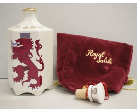 One bottle: King of Scots Scotch Deluxe Whisky 750ml, limited edition, in Mason's Ironstone decanter