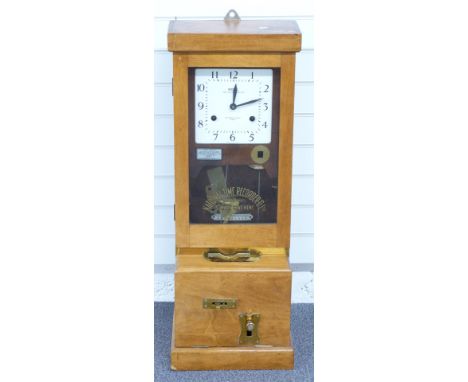National Time Recorder Co. Ltd clocking in clock, St Mary Cray Kent to dial, 99cm tall&nbsp;