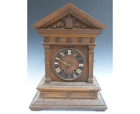 A 19thC mantel cuckoo clock, 44cm tall&nbsp;