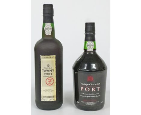 Two bottles of port, Vintage Character 750ml 20% vol and Cockburn's 10 year old Tawny Port, 750ml, 20%