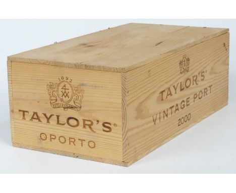 A case of six bottles of Taylor's 2000 Vintage Port, from M &amp; Co London