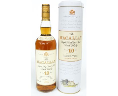Macallan 10 year old Single Highland Malt Scotch Whisky, 70cl 40% vol, in presentation tube