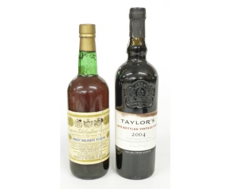 Taylor's 2004 Vintage Port and Tarquinio Finest Delicate Sercial Madeira c1950s, shipped and bottled for Simon The Cellarer L