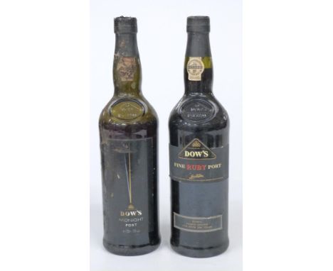 Two bottles of port comprising Dow's Midnight Port 750ml 19% vol and Dow's Fine Ruby Port 750ml 19% vol