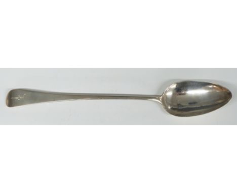 Georgian hallmarked silver basting spoon, London 1804, maker's mark IB, length 29cm, weight 90g