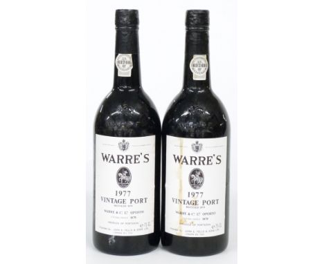 Two bottles of Warre's 1977 Vintage Port, 75cl