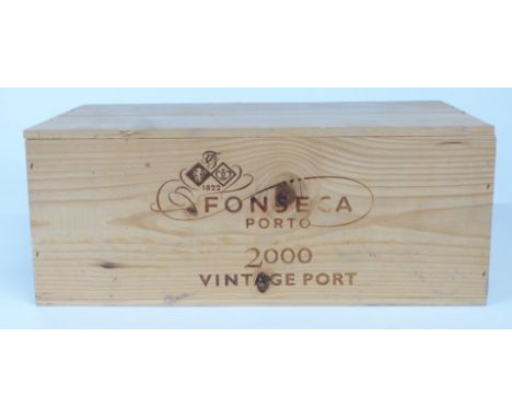 A case of six bottles of Fonseca 2000 Vintage Port,&nbsp;from M &amp; Co London